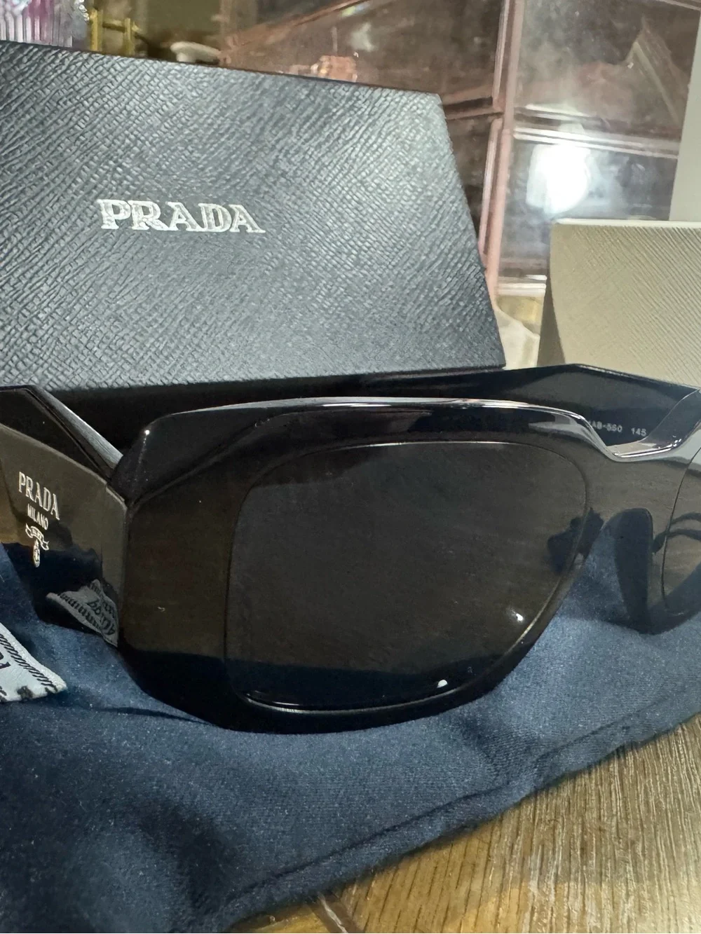 Prada Milano Glossy Black Men’s Sunglasses